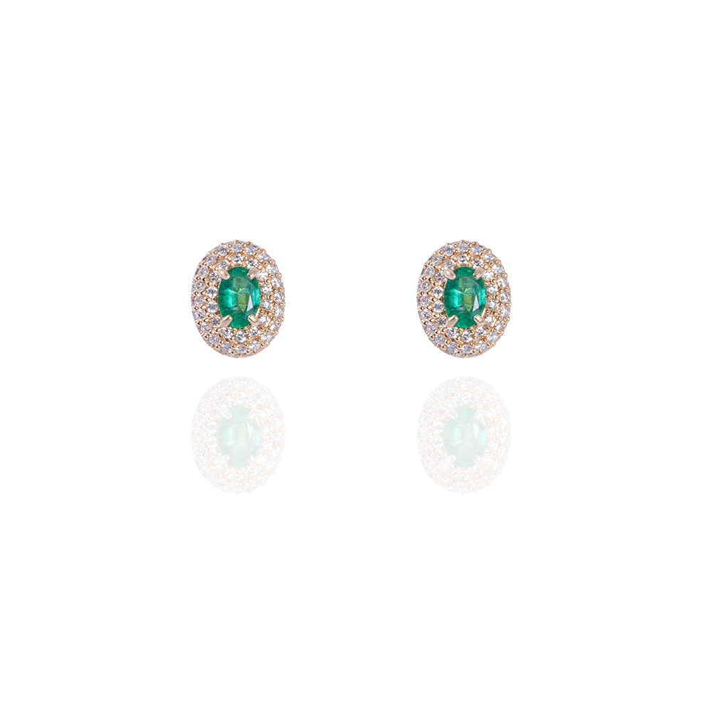 Emerald Aura Studs