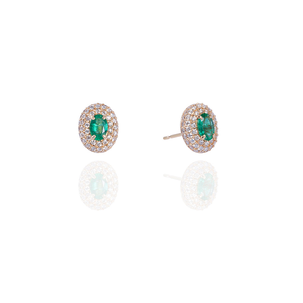 Emerald Aura Studs