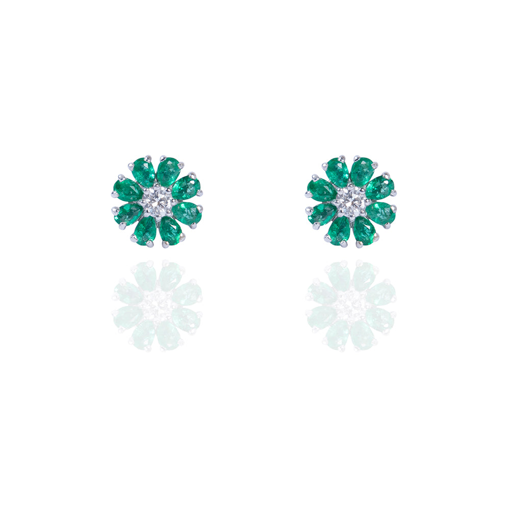 Emerald Fleur Studs