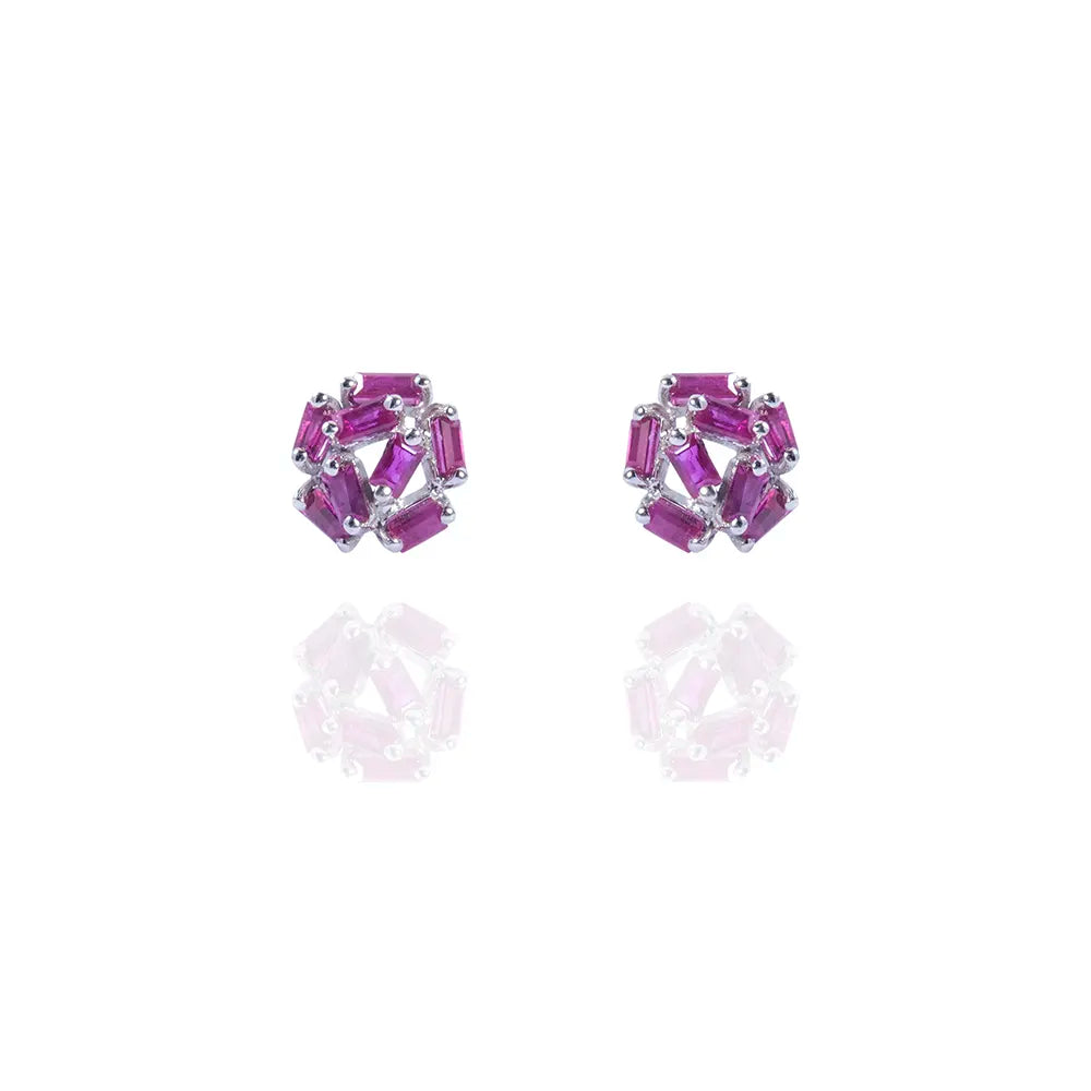 Crimson Cluster Studs