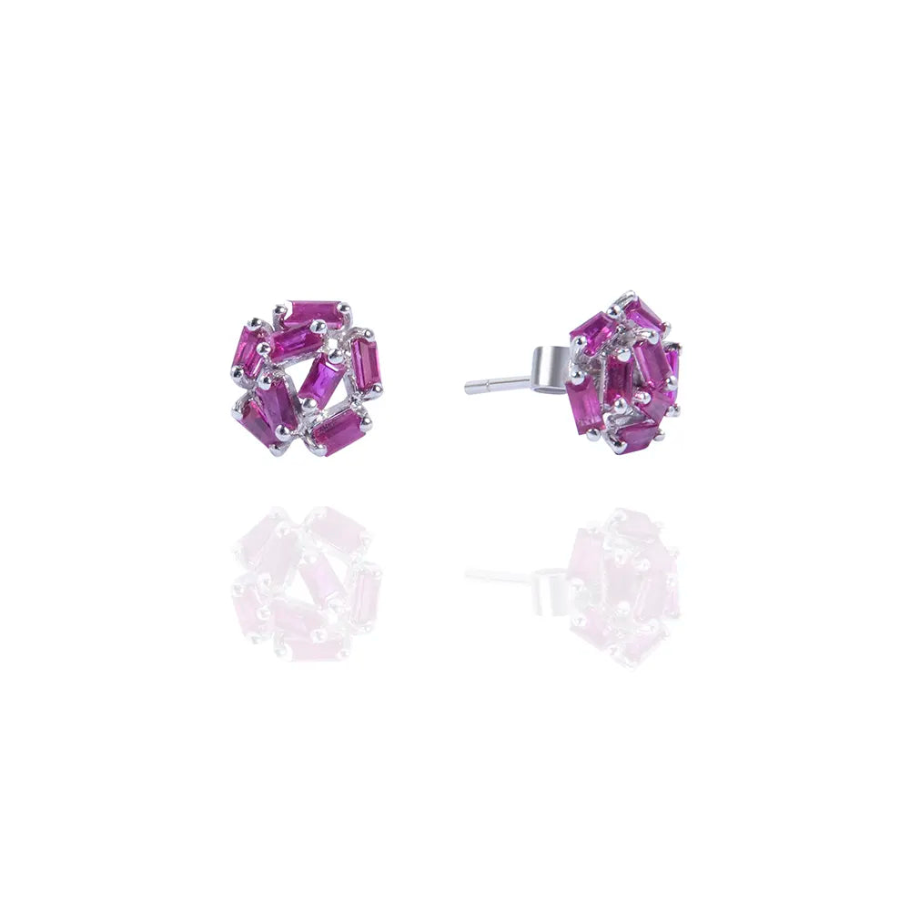 Crimson Cluster Studs