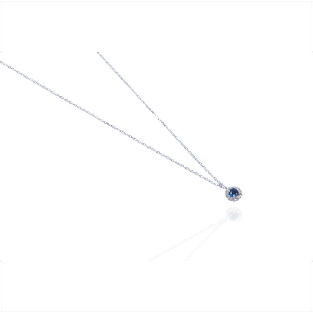 Sapphire Halo Necklace
