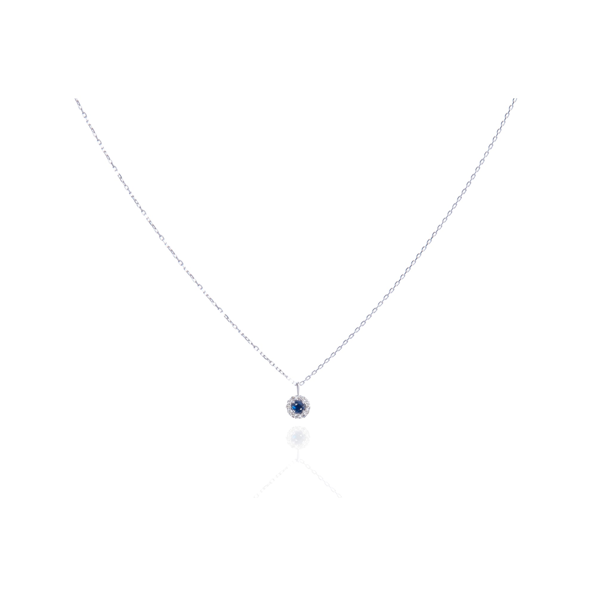 Sapphire Halo Necklace