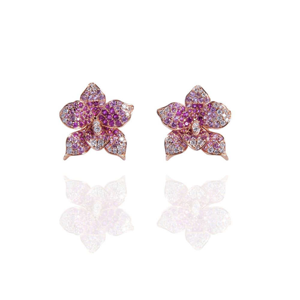 The Orchid Ruby Bloom Earrings