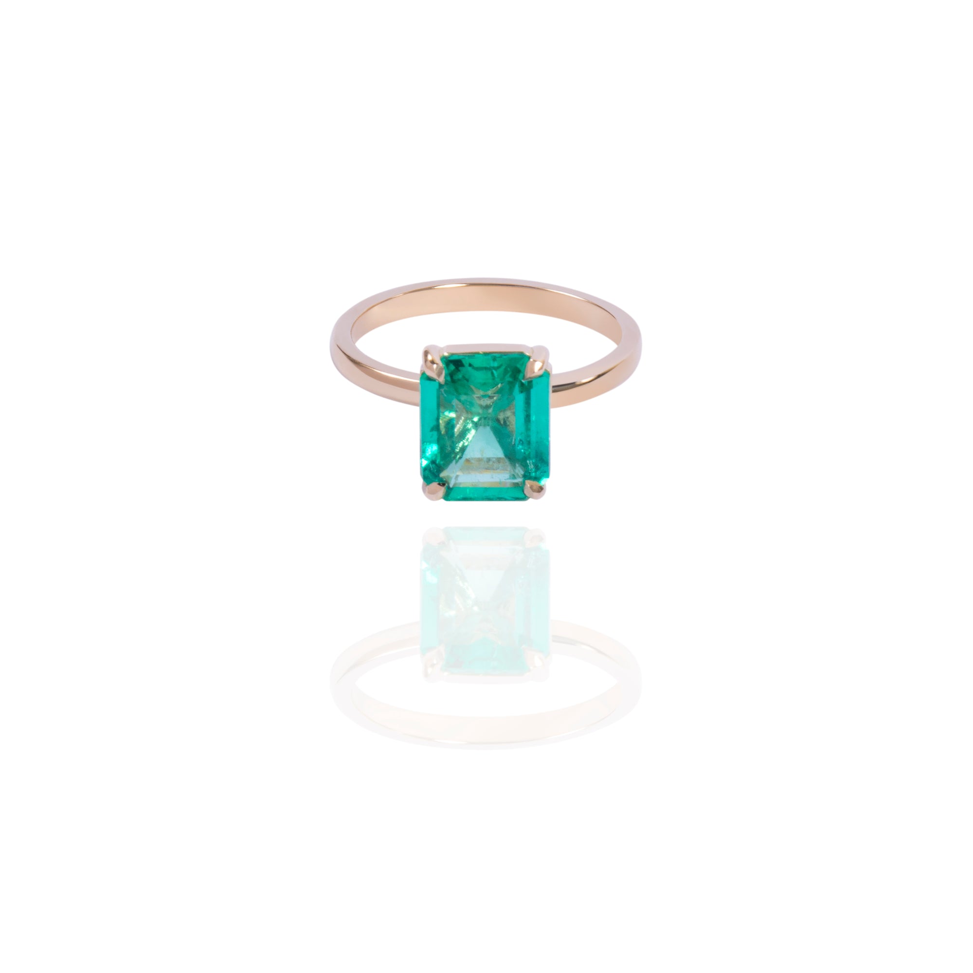 Solitaire Emerald Engagement Ring