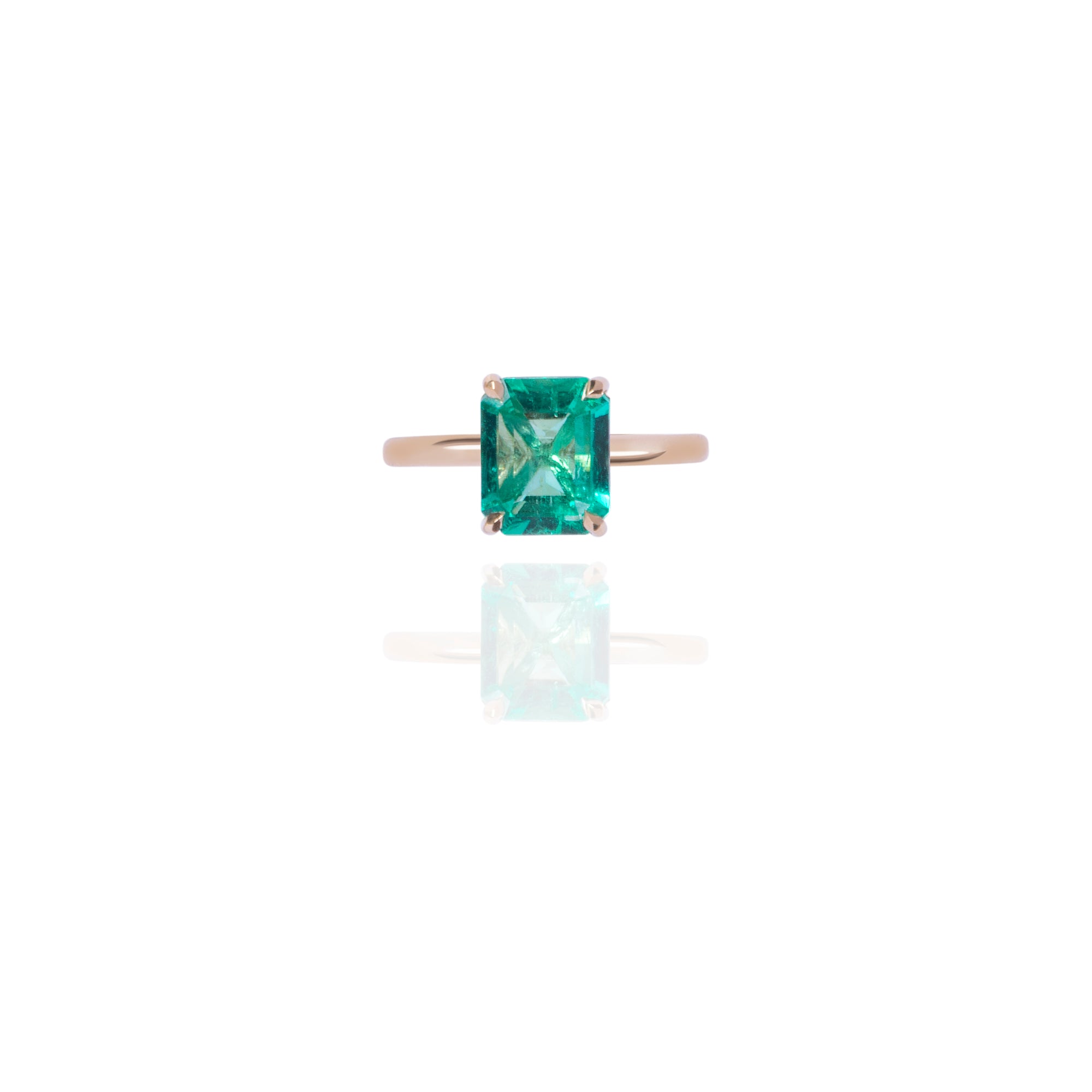 Solitaire Emerald Engagement Ring