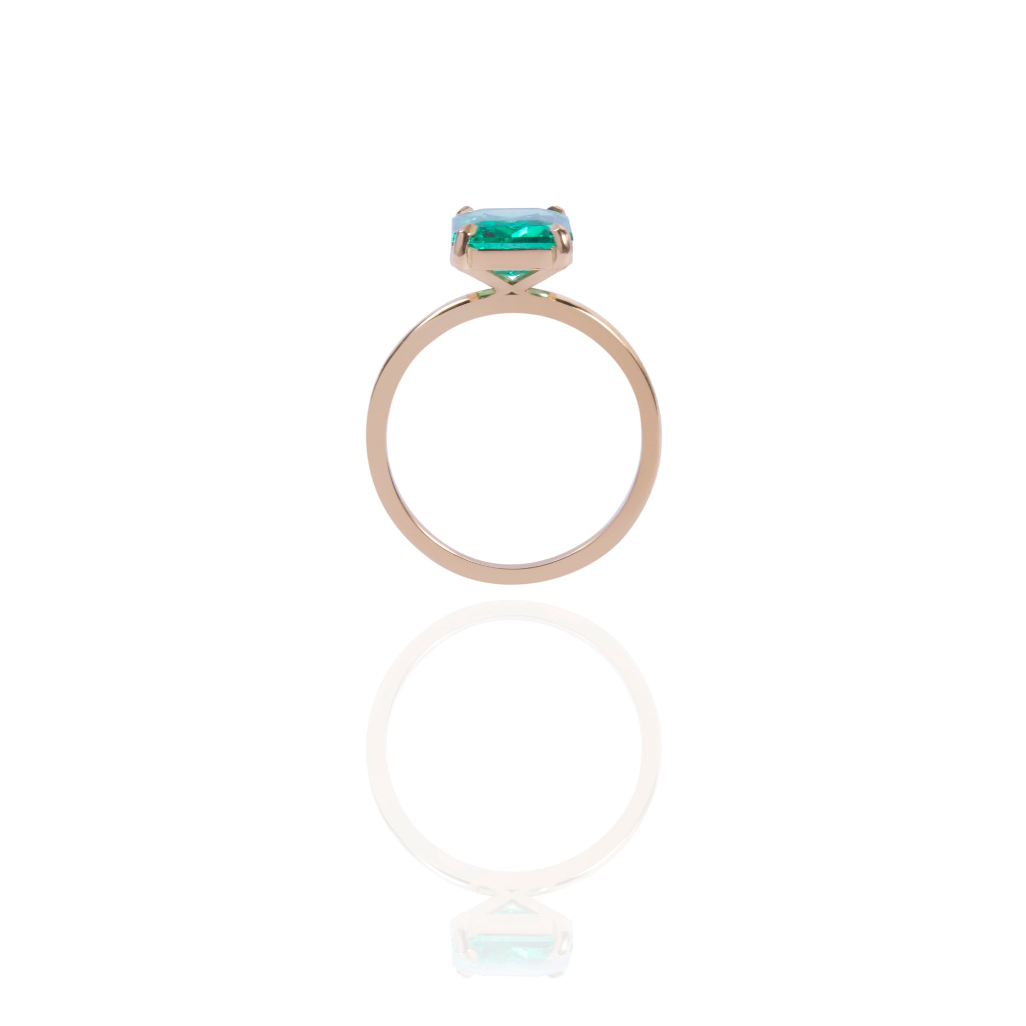 Solitaire Emerald Engagement Ring