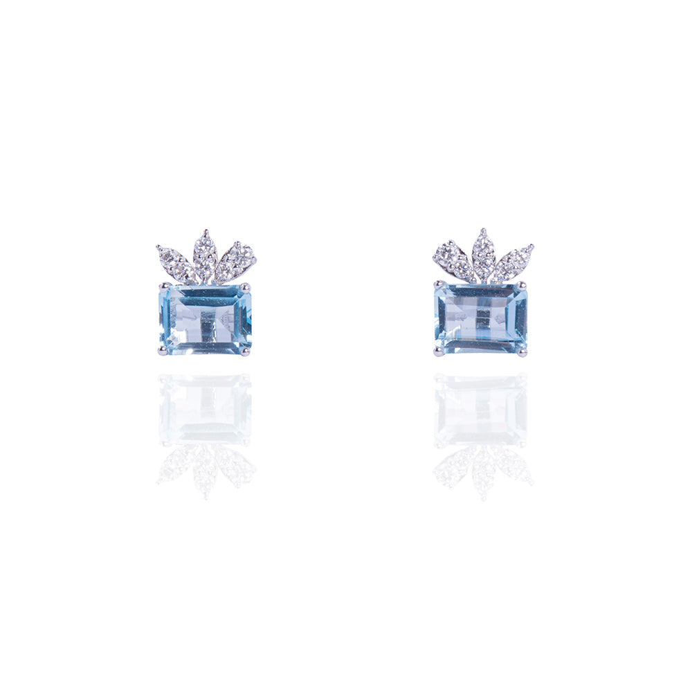 Azure Topaz Petal Studs