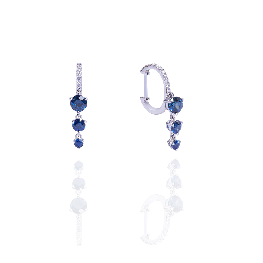 Sapphire Cascade Hoops