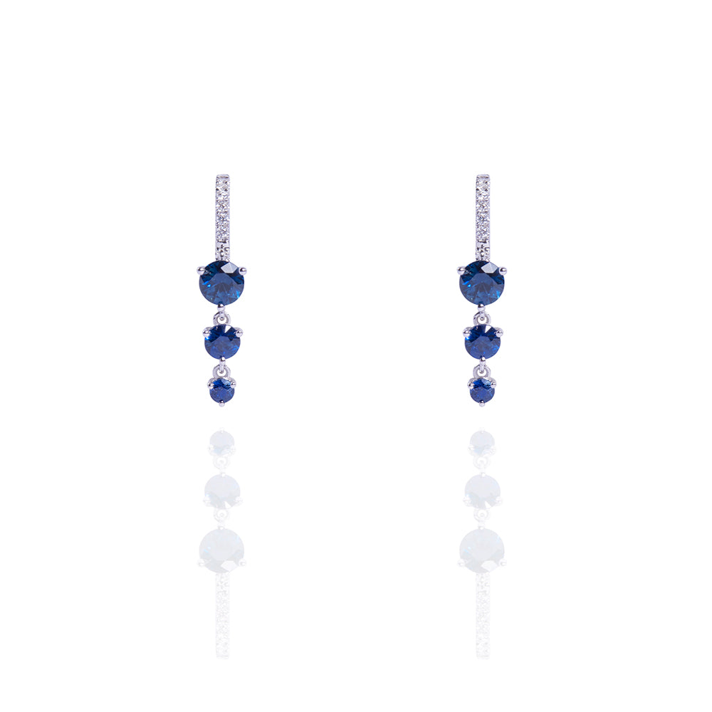 Sapphire Cascade Hoops