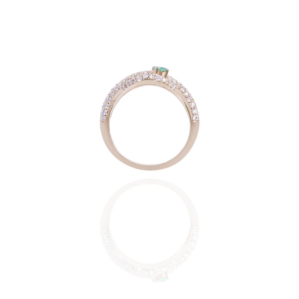 Arc Emerald Pavé Ring