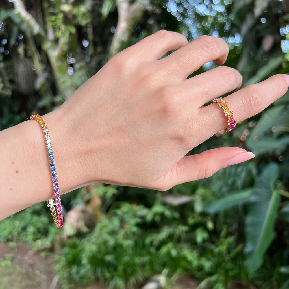 Saphirs en Couleur Tennis Bracelet