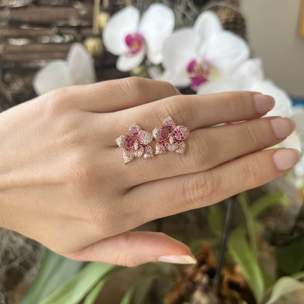 The Orchid Ruby Bloom Earrings