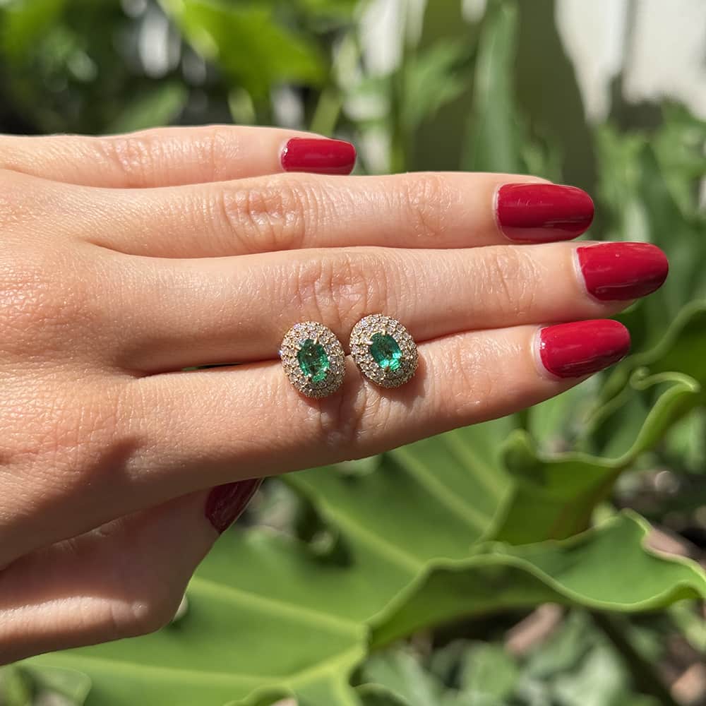 Emerald Aura Studs