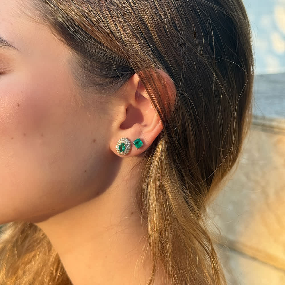 Emerald Aura Studs
