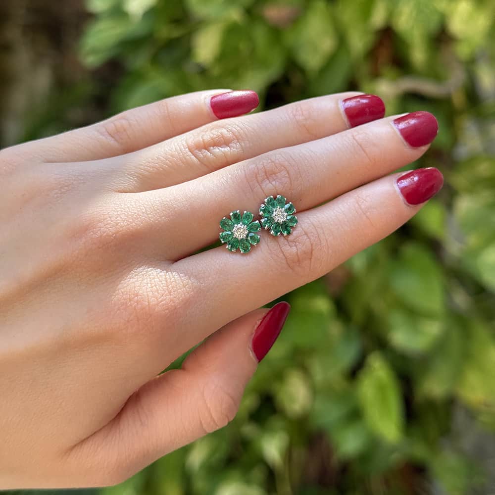 Emerald Fleur Studs