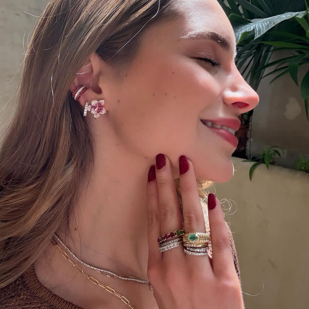 The Orchid Ruby Bloom Earrings